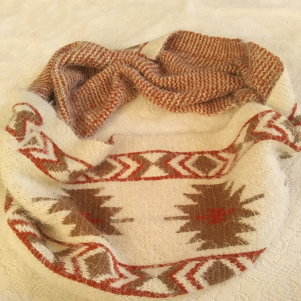 Extra Soft and Cozy Tribal Print Infinity Scarf